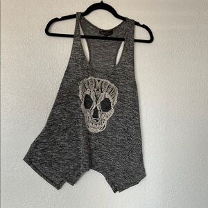 Almost Famous Charcoal Skull Lace Tank